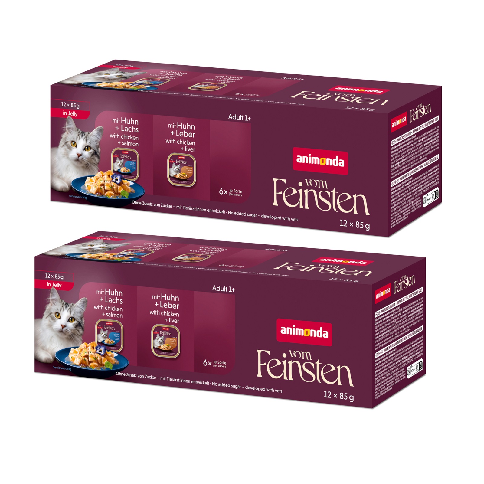 12 + 12 gratis! 24 x 85 g Animonda Vom Feinsten  - Adult in Gelee: Mixpaket (2 Sorten) von Animonda Vom Feinsten