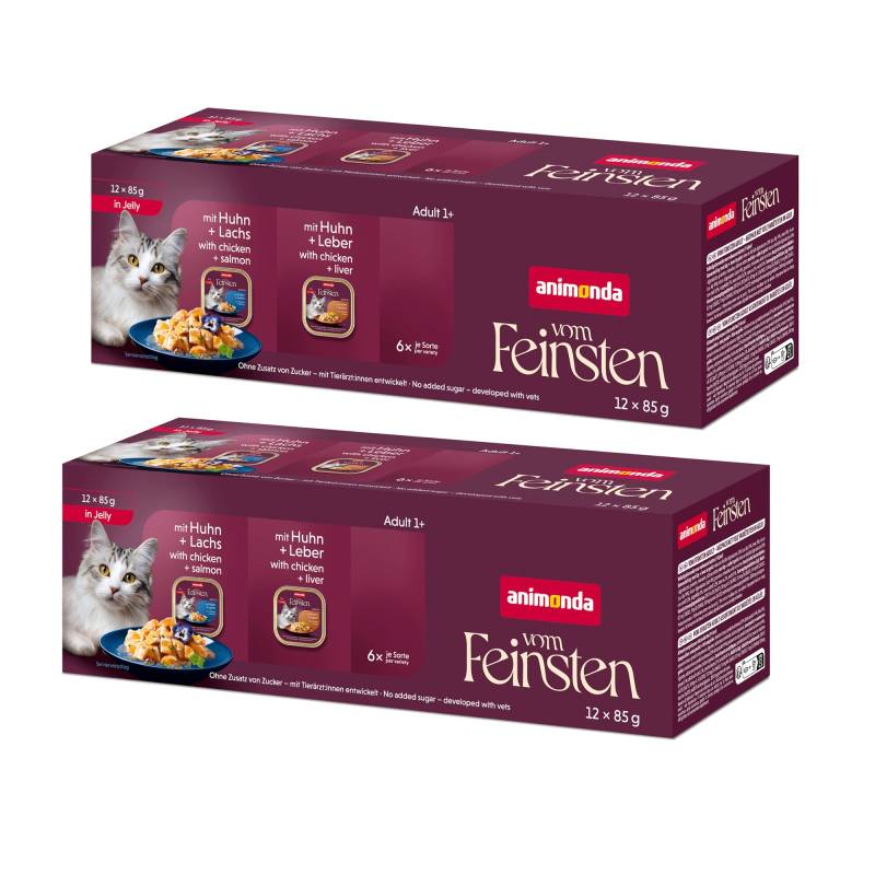 12 + 12 gratis! 24 x 85 g Animonda Vom Feinsten  - Adult in Gelee: Mixpaket (2 Sorten) von Animonda Vom Feinsten