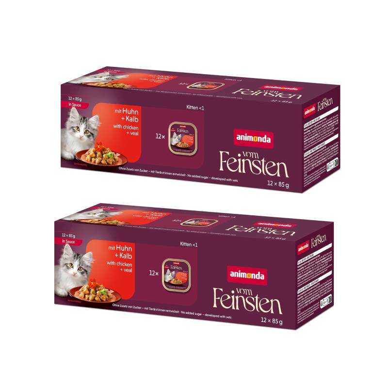 12 + 12 gratis! 24 x 85 g Animonda Vom Feinsten  - Kitten in Soße: Huhn & Kalb von Animonda Vom Feinsten
