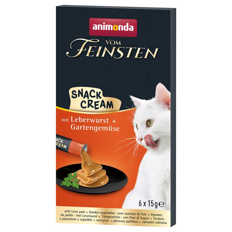 animonda Vom Feinsten Adult Snack-Cream - Sparpaket 24 x 15 g mit Leberwurst + Gartengemüse von Animonda Vom Feinsten