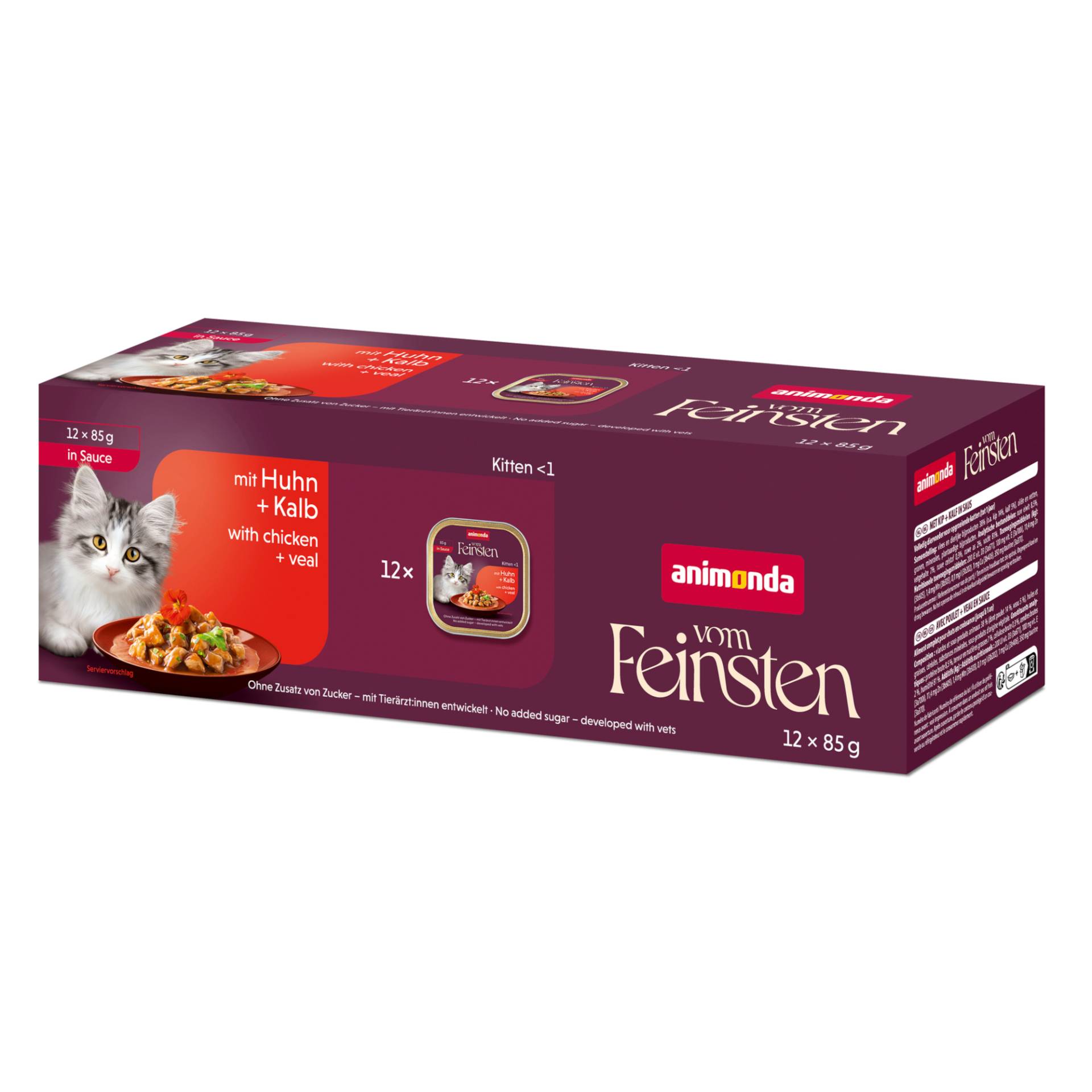 Animonda Vom Feinsten Kitten in Soße 12 x 85 g - Huhn & Kalb von Animonda Vom Feinsten