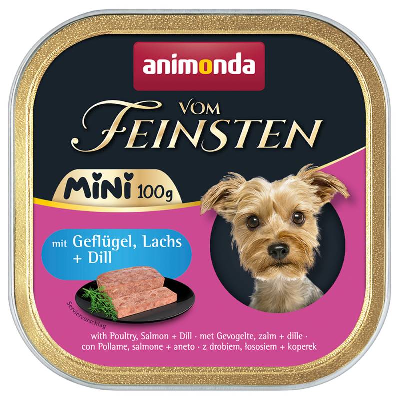 Sparpaket animonda vom Feinsten Adult Mini 64 x 100 g - mit Geflügel, Lachs + Dill von Animonda Vom Feinsten