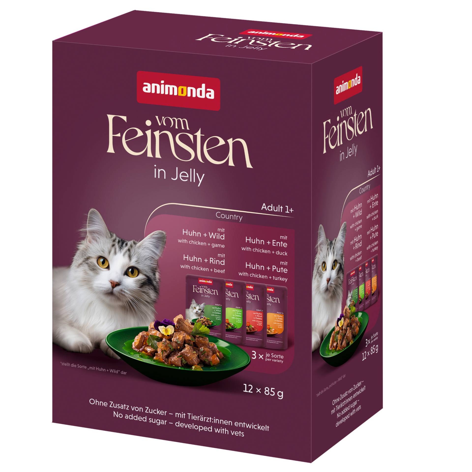 animonda Vom Feinsten Adult Raffinesse in Gelee 24 x 85 g - Mixpaket Varietäten vom Land (4 Sorten) von Animonda Vom Feinsten