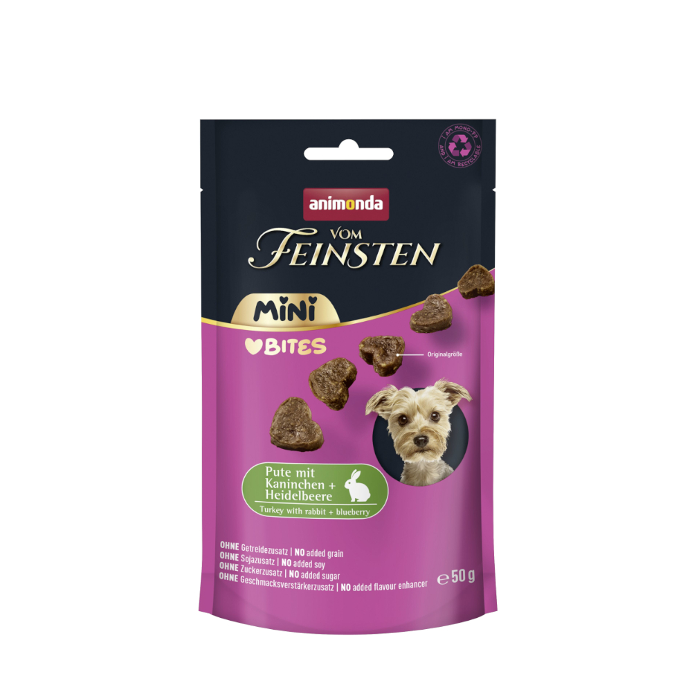 animonda vom Feinsten Adult Mini Bites - 50 g Pute mit Kaninchen & Heidelbeere von Animonda Vom Feinsten