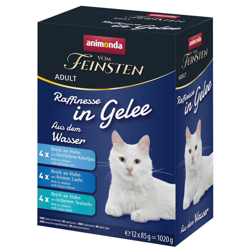 animonda vom Feinsten Adult Raffinesse in Gelee 12 x 85 g - Mixpaket Varietäten aus dem Wasser (3 Sorten) von Animonda Vom Feinsten