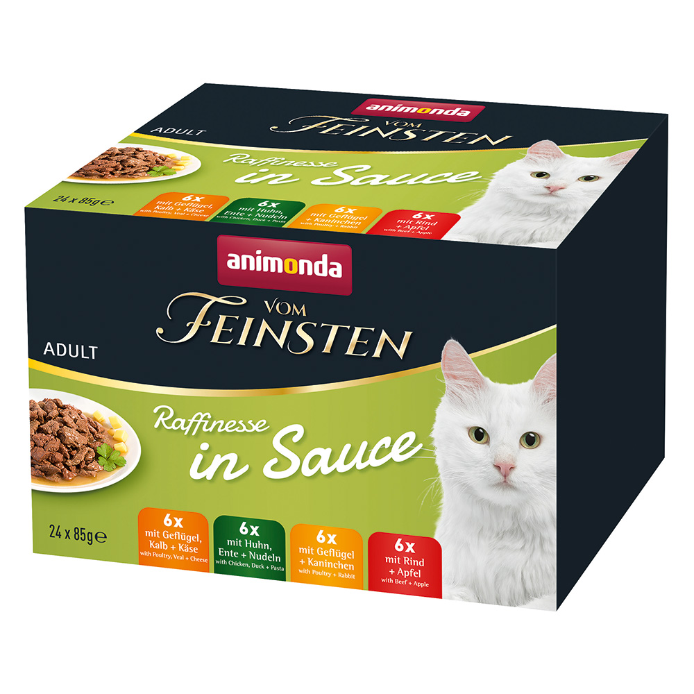 animonda vom Feinsten Adult Raffinesse in Sauce Mixpaket - Mixpaket 1 (4 Sorten, 48 x 85 g) von Animonda Vom Feinsten