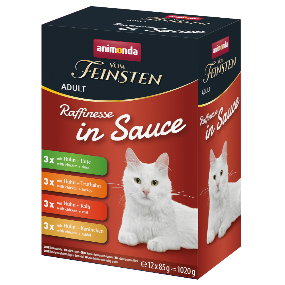 animonda vom Feinsten Adult Raffinesse in Sauce Mixpaket - Mixpaket 2 (4 Sorten, 12 x 85 g) von Animonda Vom Feinsten
