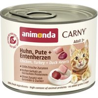 animonda Carny Nassfutter Katze Adult Huhn, Pute und Entenherzen 12x200 g von Animonda