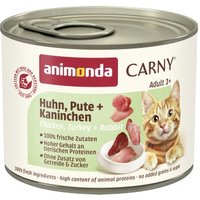 animonda Carny Nassfutter Katze Adult Huhn, Pute und Kaninchen 24x200 g von Animonda