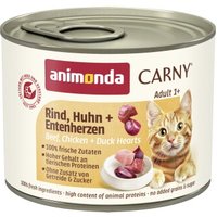 animonda Carny Nassfutter Katze Adult Rind, Huhn und Entenherzen 12x200 g von Animonda
