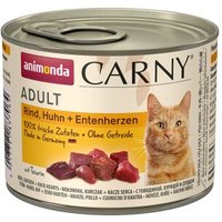 animonda Carny Nassfutter Katze Adult Rind, Huhn & Entenherzen 24x200 g von Animonda