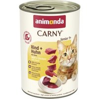 animonda Carny Nassfutter Katze, Senior, Rind und Huhn mit Käse 6x400 g von Animonda