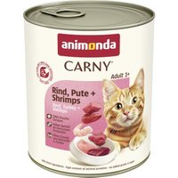 animonda Carny Nassfutter Katze Adult Rind, Pute und Shrimps 6x800 g von Animonda