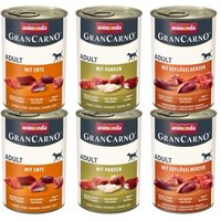 animonda GranCarno Original Nassfutter Hund Adult, Mixpaket 6x400 g Deftige Variation von Animonda