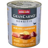 animonda GranCarno Sensitiv Nassfutter Hund Adult, Pute & Kartoffel 12x800 g von Animonda