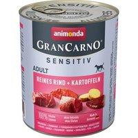 animonda GranCarno Sensitiv Nassfutter Hund Adult, Rind & Kartoffel 12x800 g von Animonda