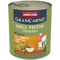 animonda GranCarno Adult Superfoods Pute & Mangold, Hagebutten, Leinöl 12x800 g von Animonda