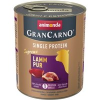animonda GranCarno Single Protein Supreme Nassfutter Hund Adult, Lamm pur 12x800 g von Animonda