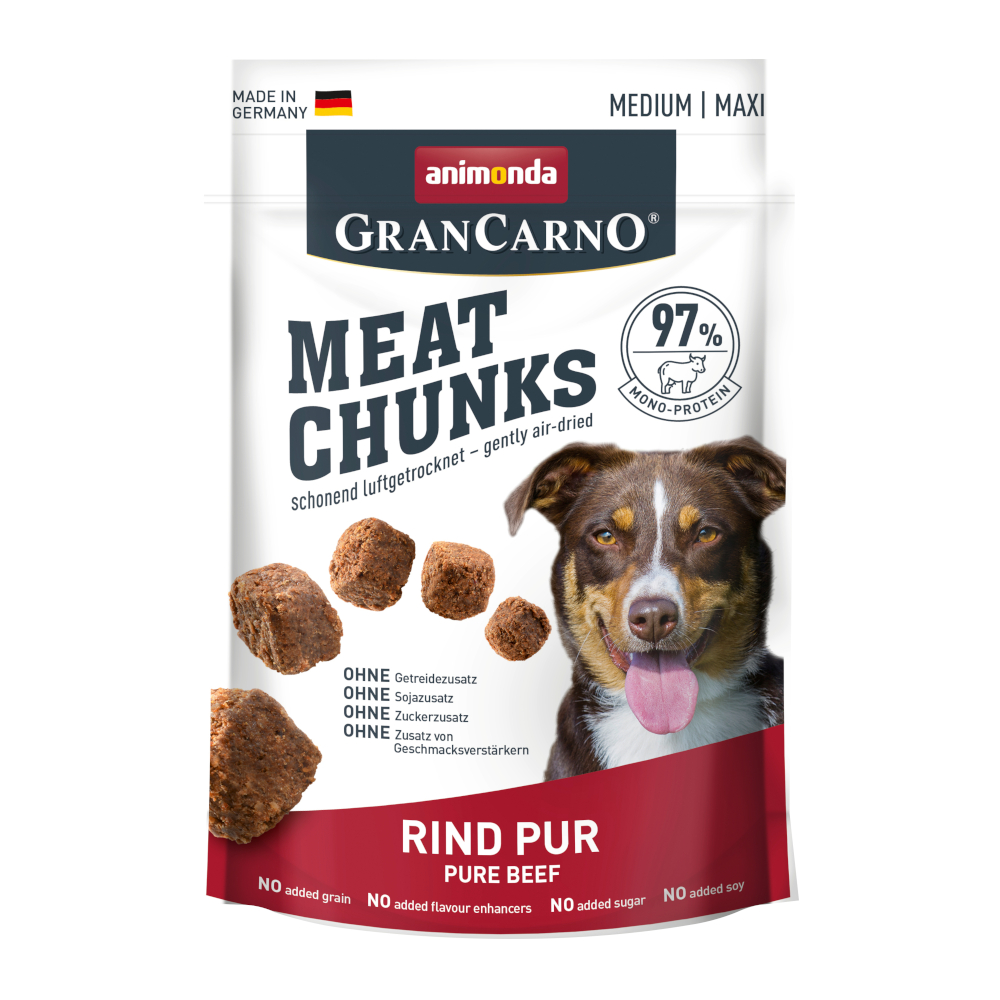 animonda Meat Chunks Medium / Maxi - Sparpaket: 4 x 80 g Rind Pur von Animonda