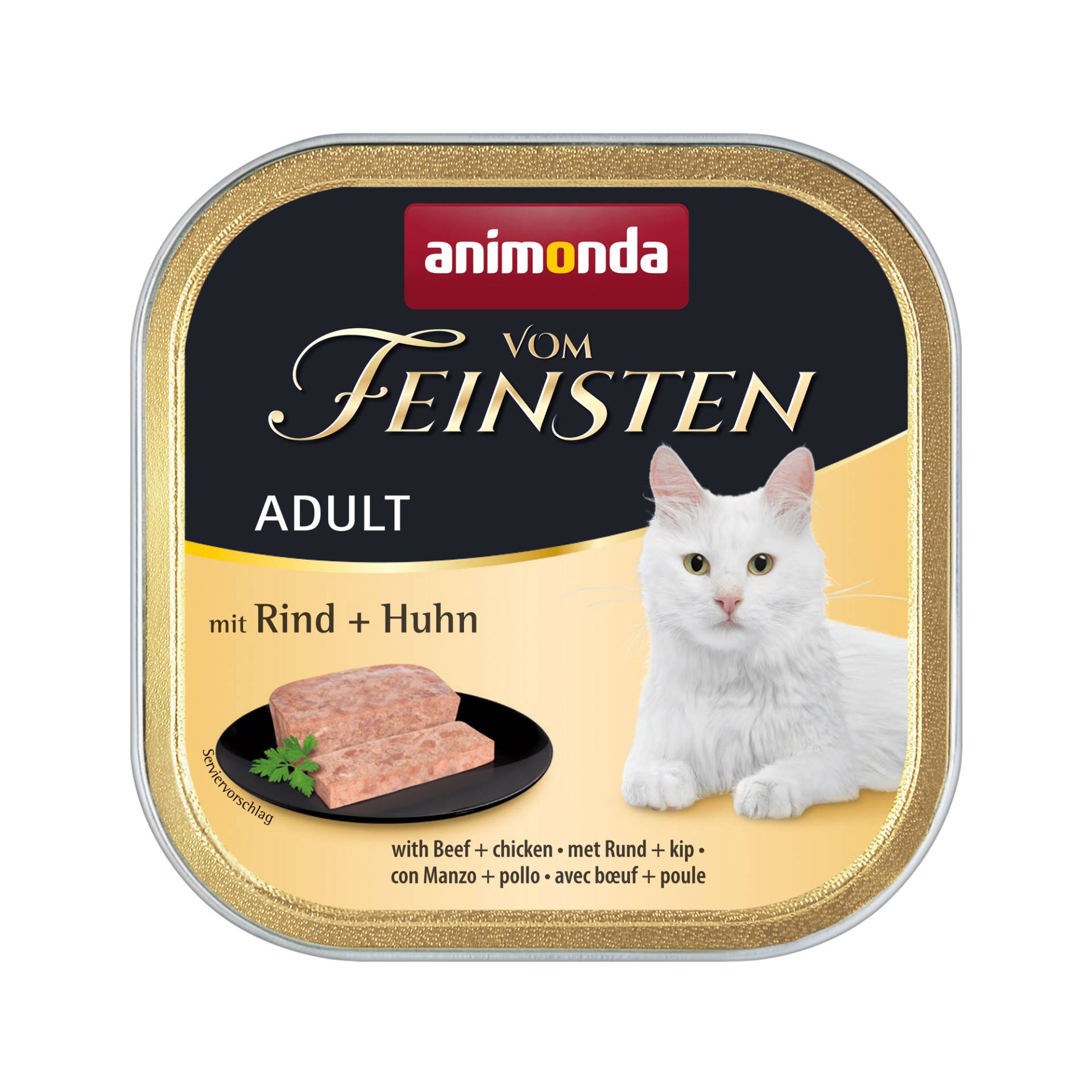 Animonda vom Feinsten Adult Katzenfutter - Schälchen - Rind & Huhn - 32 x 100 g von Animonda