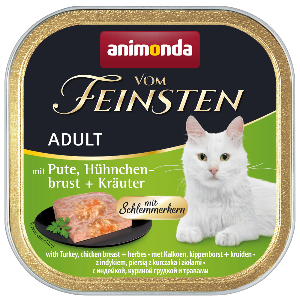 animonda vom Feinsten Adult mit Schlemmerkern 6 x 100 g - Pute, Hühnchenbrust & Kräuter von Animonda Vom Feinsten