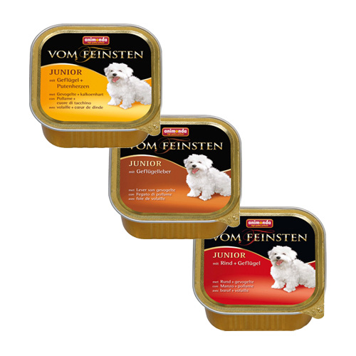 Animonda vom Feinsten Junior Hundefutter - Schälchen - Geflügel/Putenherzen - 22 x 150 g von Animonda