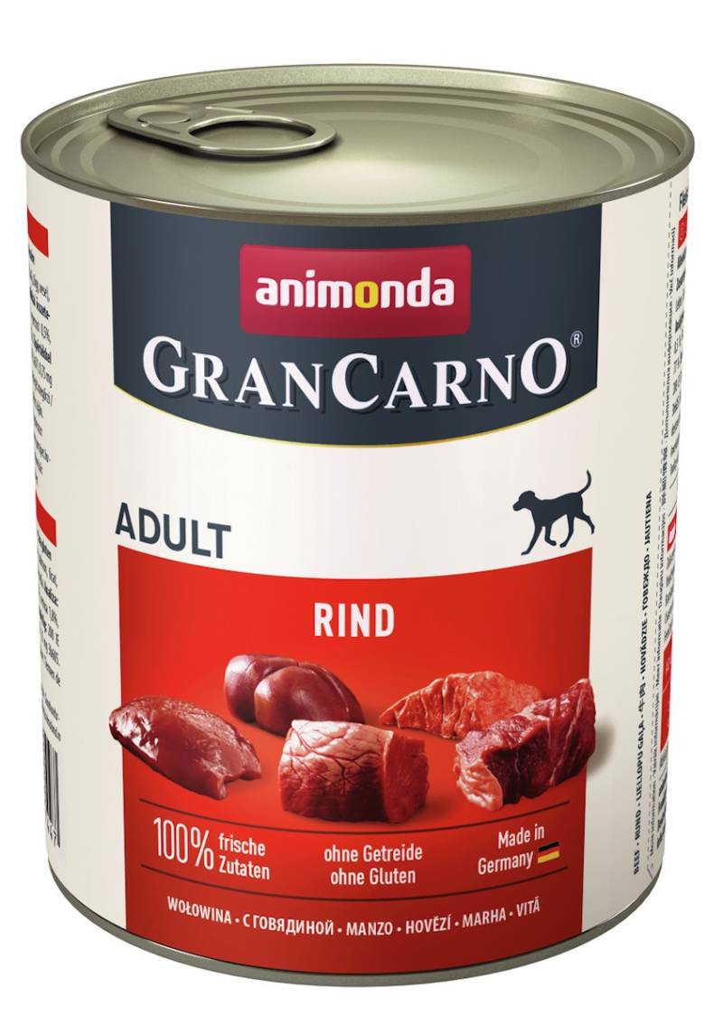 animonda Gran Carno Adult 800g Dose Hundenassfutter Sparpaket 12 x 800 Gramm Rind
