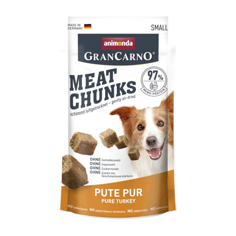 animonda Gran Carno Meat Chunks small - Sparpaket: 4 x 60 g Pute pur von Animonda