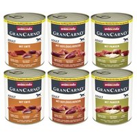 animonda GranCarno Original Nassfutter Hund Adult, Mixpaket 6x800 g Deftige Variation von Animonda