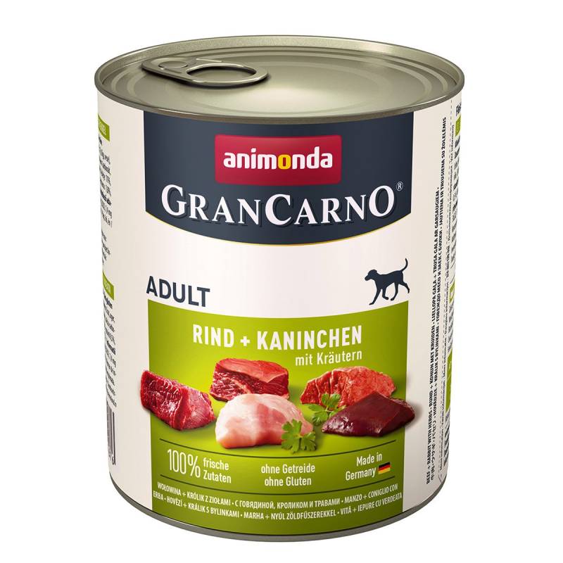 animonda GranCarno Rind und Kaninchen mit Kräutern 6x800g von animonda GranCarno