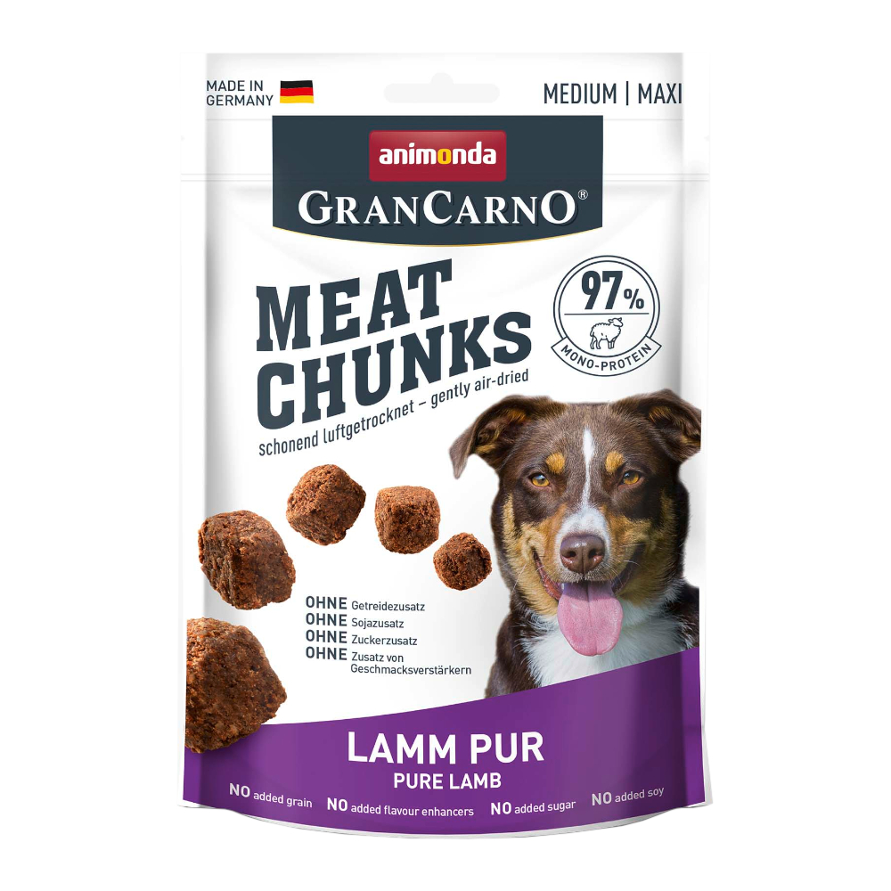 animonda Meat Chunks Medium / Maxi - Sparpaket: 4 x 80 g Lamm Pur von Animonda