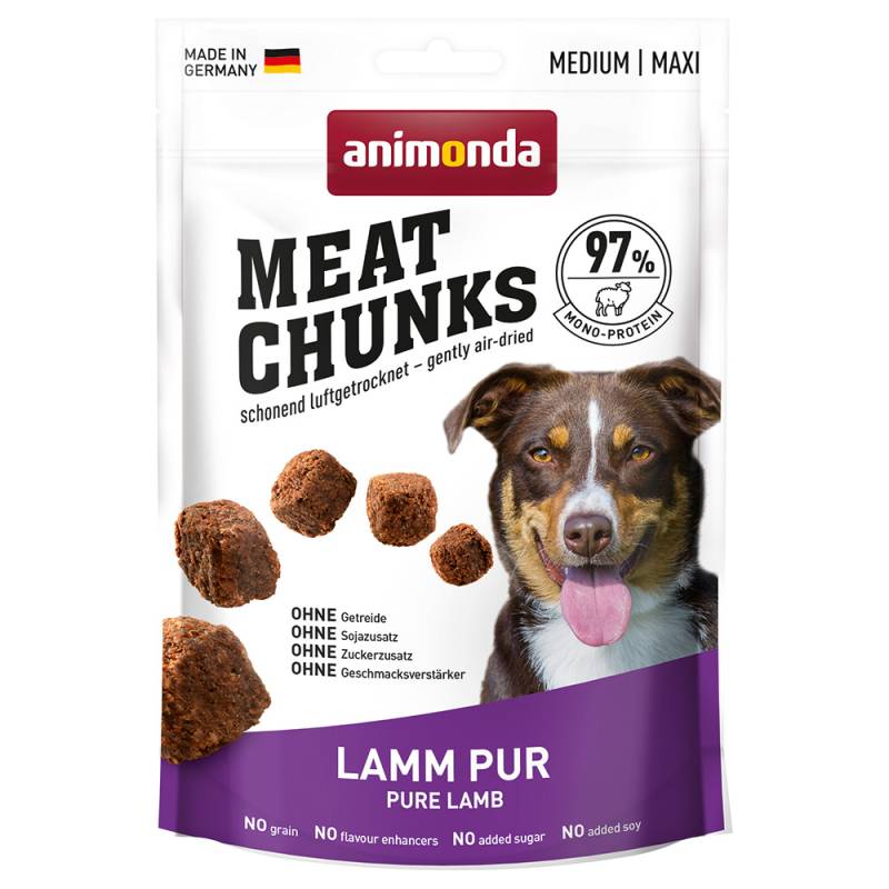 animonda Meat Chunks Medium / Maxi - Sparpaket: 4 x 80 g Lamm Pur von Animonda