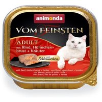 animonda Vom Feinsten Adult mit Schlemmerkern 32x100g Rind, Hühnchenbrust und Kräuter von Animonda