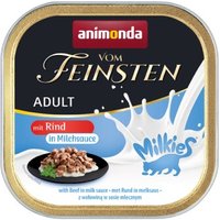 animonda Vom Feinsten Nassfutter Katze, Adult, Milkies 32x100g Rind, in Milchsauce von Animonda