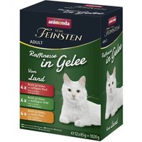 animonda Vom Feinsten Nassfutter Katze, Adult, Raffinesse, in Gelee, MixPack Varietäten 12x85 g Huhn mit Rind von Animonda