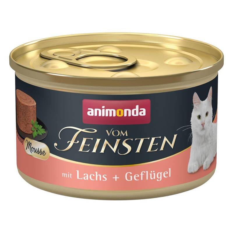 animonda vom Feinsten Mousse mit Lachs + Geflügel 12x85g von animonda vom Feinsten