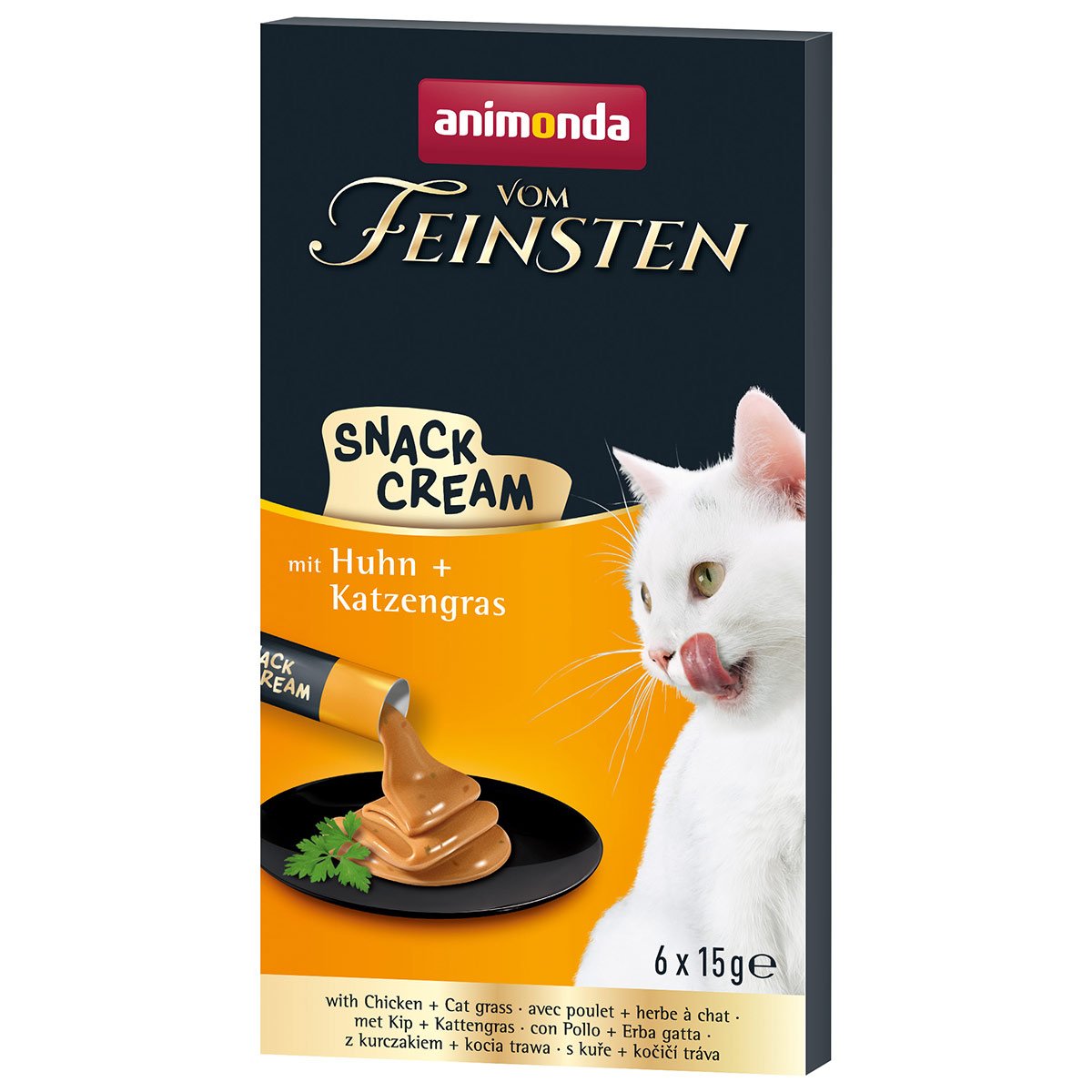 animonda vom Feinsten Snack Cream Huhn + Katzengras 30x15g von animonda vom Feinsten