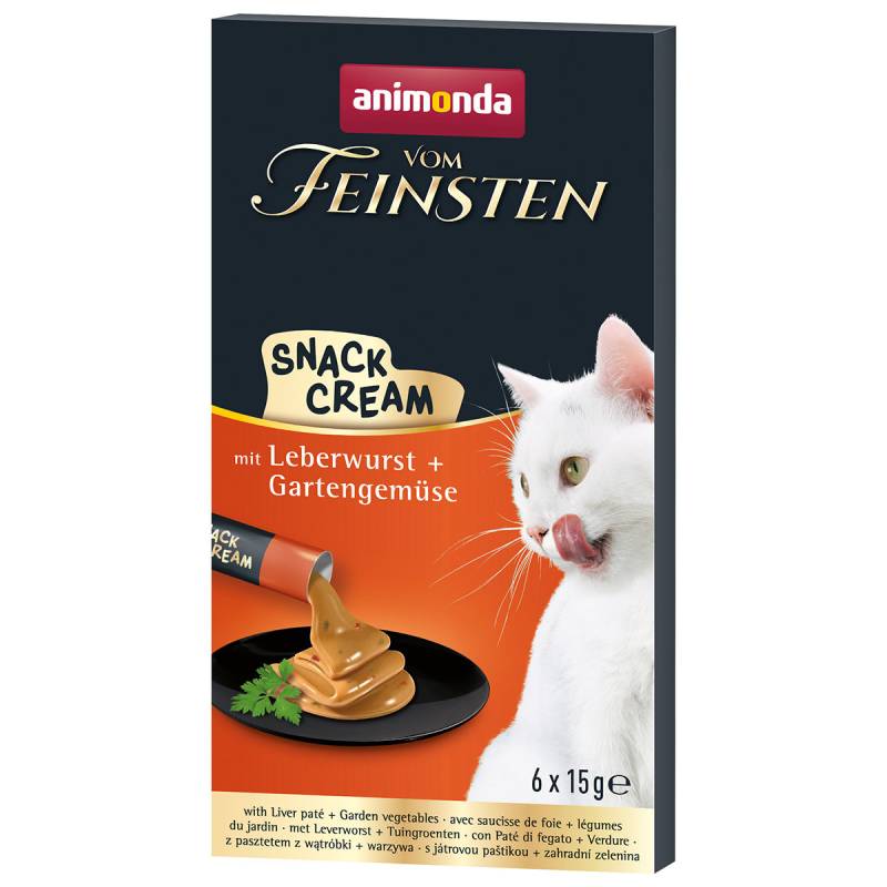 animonda vom Feinsten Snack Cream Leberwurst + Gartengemüse 6x15g von animonda vom Feinsten