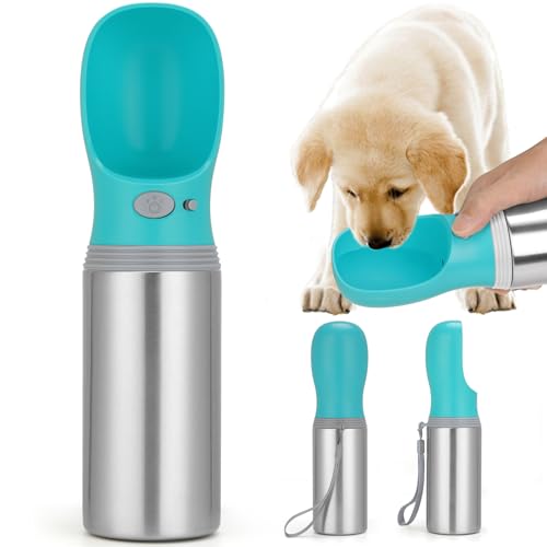 Tragbare Hundewasserflasche, 400 ml, Edelstahl, auslaufsicher, Welpen-Wasserspender mit Trink-Futterspender für Haustiere, Reisen, Spazierengehen, Wandern und Outdoor-Aktivitäten Tragbare Hundewasserflasche, 400 ml, Edelstahl, auslaufsicher, Welpen-Wasserspender mit Trink-Futterspender für Haustiere, Reisen, Spazierengehen, Wandern und Outdoor-Aktivitäten von Anipaw