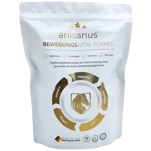 Anisanus® Gelenke Ergänzungsfuttermittel für Pferde – Glucosamin, MSM, Mangan, Hagebutte, Vitamin-C (1000g) von Anisanus