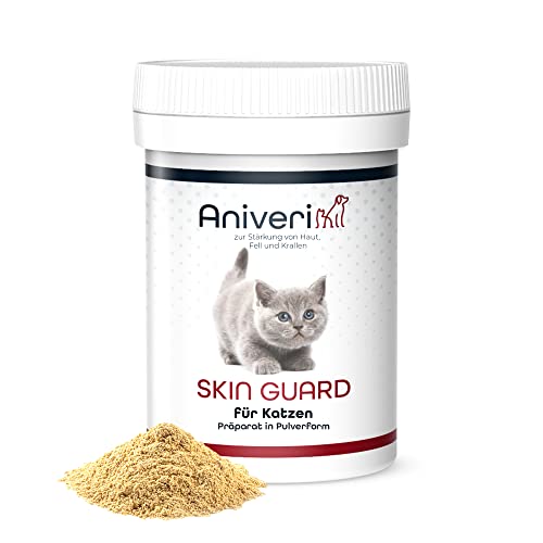 Aniveri - Skin Guard Cat Vitamins, Katzenfellpflegepulver für Katzenfutter, Gesundheitsprodukte für Katzen, hilft gegen Schuppen, Juckreiz und Haarausfall, angereichert mit Omega 3 für Katzen, 40g von Aniveri