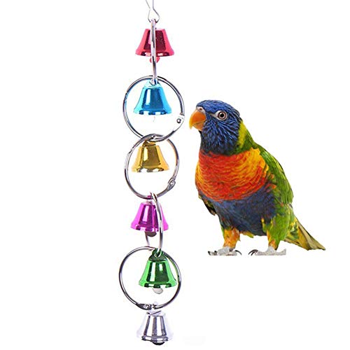 Anjing Bunt Ringer Glocken Schaukel Spielzeug für Vögel Papageien Afrikanische Graupapageien Aras, Sittiche, Nymphensittiche, Kakadu von Anjing