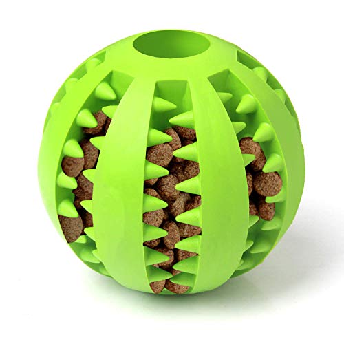 Anjing Hundespielzeug Ball bissfest Spielzeug Ball für Hunde Welpen Hundefutter Leckerlis Feeder Zahnreinigung Ball Spielzeug Grün von Anjing