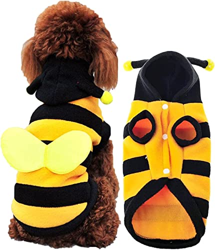 Anjing Kleine Hunde Katze Hummel Outfits Halloween Kostüm Overall Fancy Dress Pet Clothes Little Bee-L von Anjing