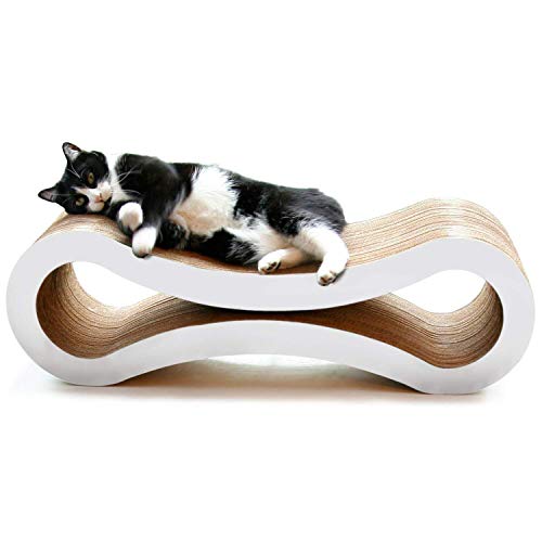 Anjing Kratzbaum für Katzen, Wolke, weiß, hochwertige Kartonkonstruktion von Anjing
