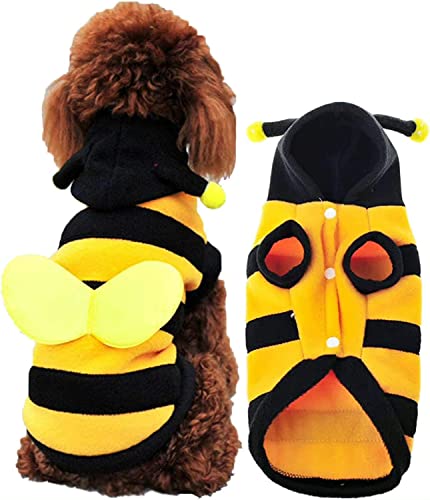 Kleine Hunde- und Katzen-Hummel-Outfits Halloween-Kostüm Overall Verkleidung Haustierkleidung Little Bee-M von Anjing