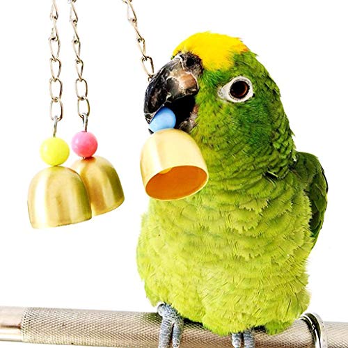 Vogel-Kauspielzeug mit Edelstahlglocken, zum Aufhängen im Käfig für Papageien/Kakadu von Anjing
