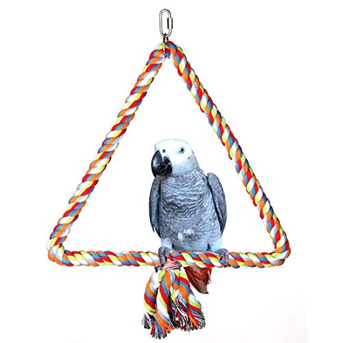 Vogelspielzeug für Papageienkäfig, dreieckig, mittelgroß, Grau von Anjing