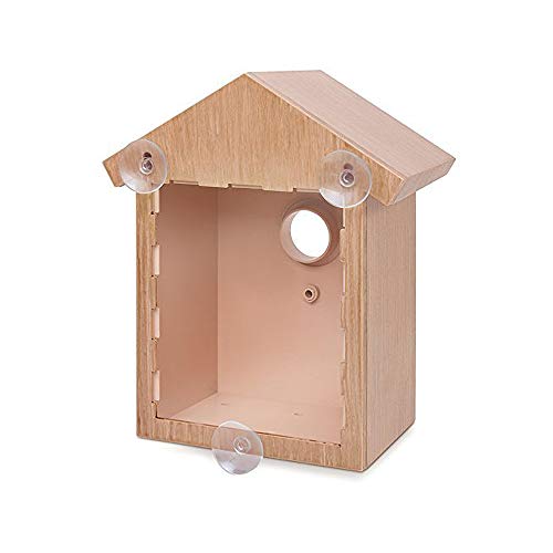 Wildvogelbeobachtung Nistkasten Set Vogelhaus Kit mit Spionagefenster und Einwegspiegel Folie Kunststoffhaus mit Holzoptik Design von Anjing