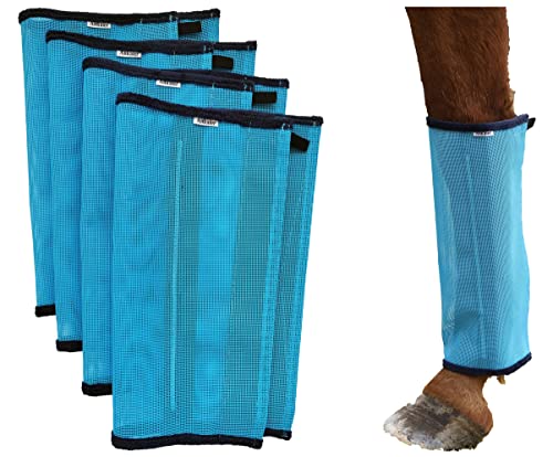 Ankaier Pferde-Leggins (Blaue Farbe: Medium) – Pferdefliegenstiefel, reduziert Stomping, Stress und Müdigkeit, atmungsaktives Netzgewebe von Ankaier